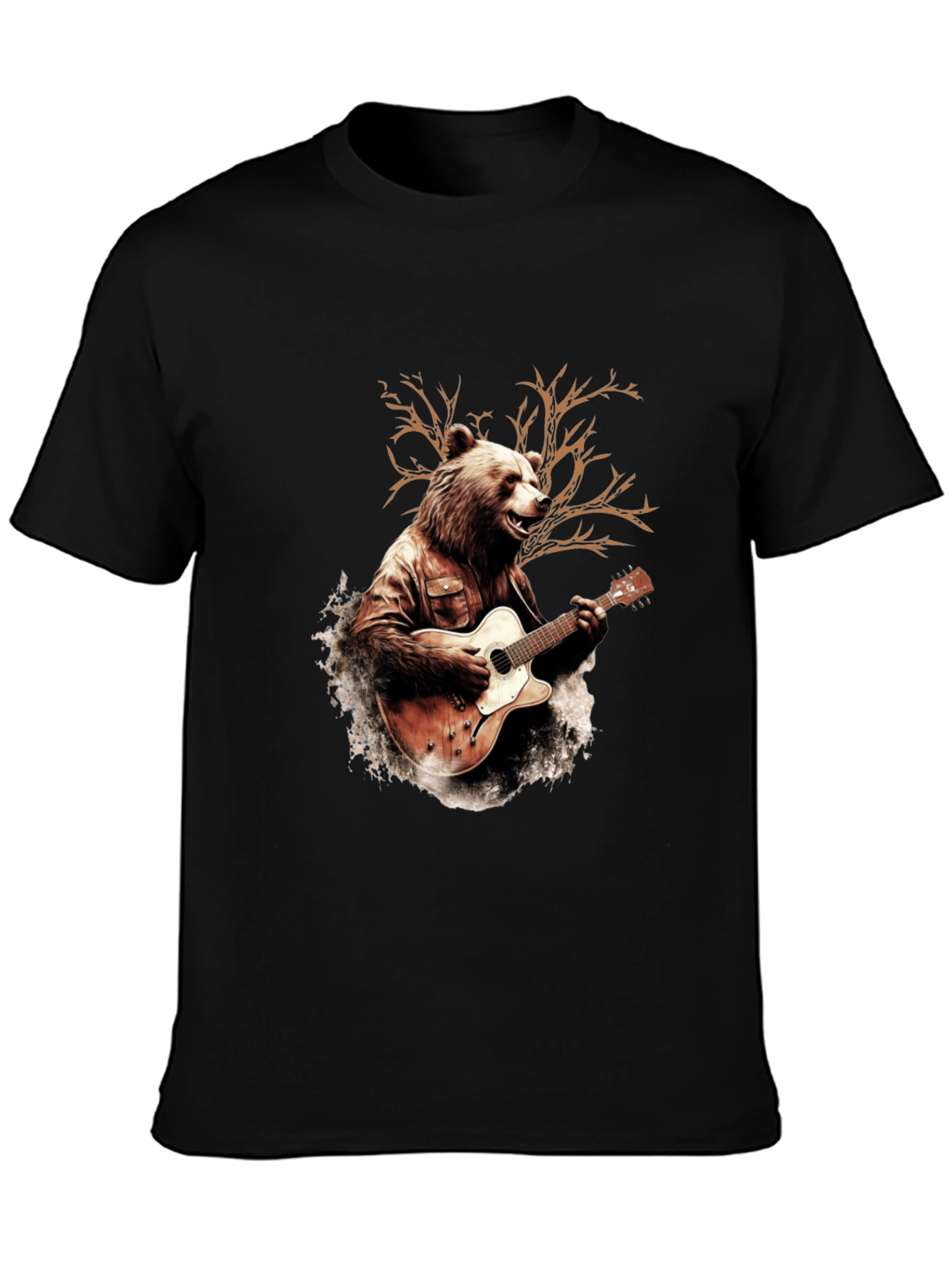 Bear Guitarist Graphic T-Shirt