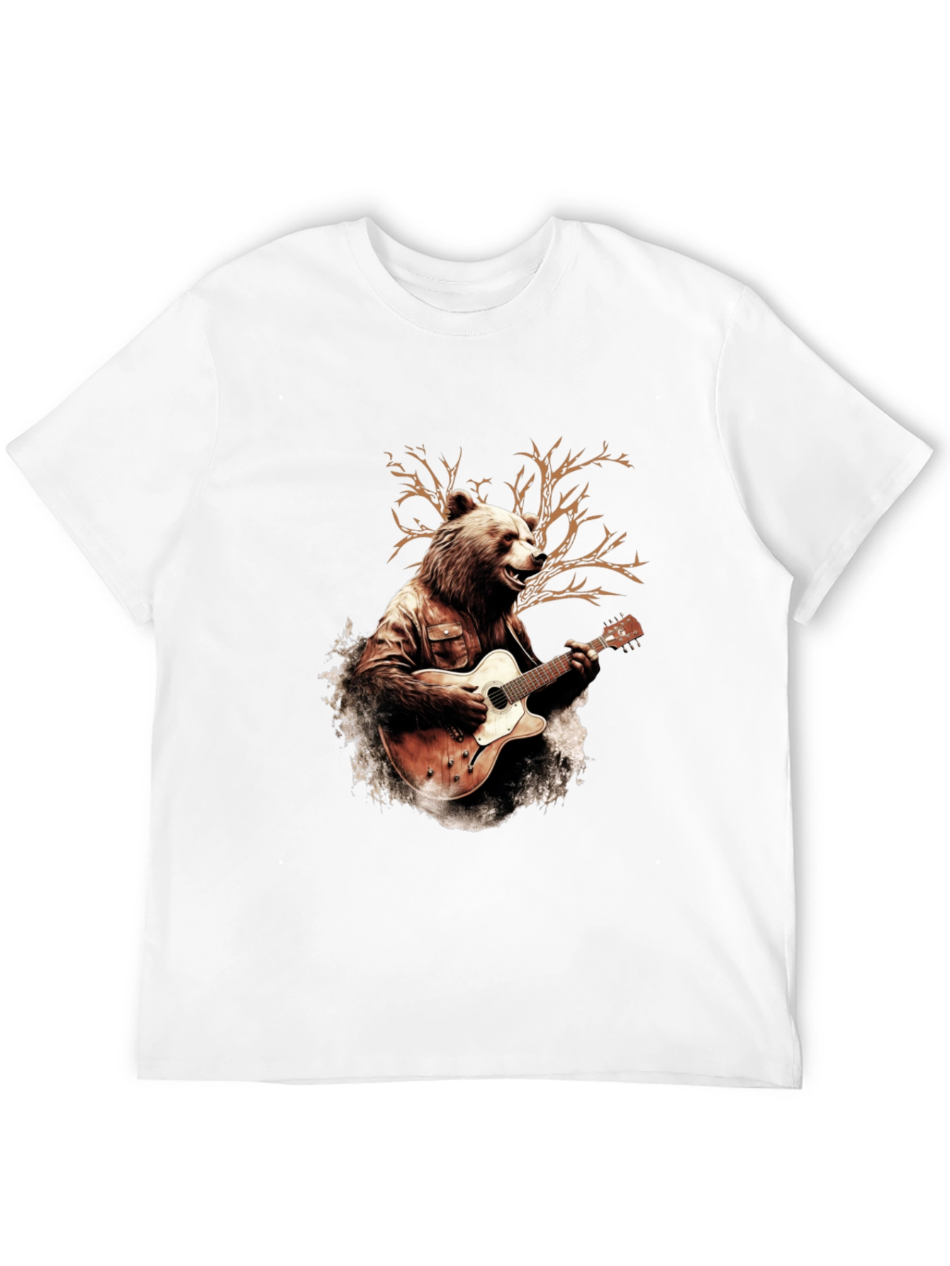 Bear Guitarist Graphic T-Shirt