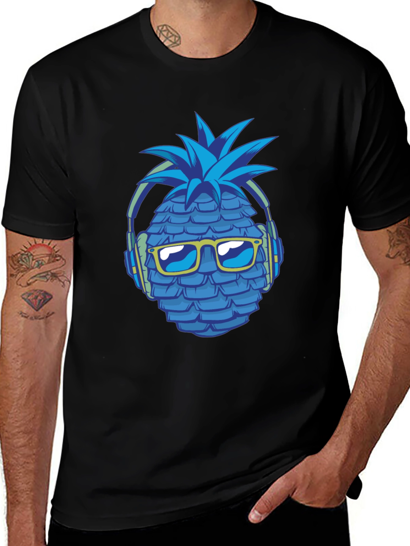 Cool Pineapple Headphones Graphic T-Shirt
