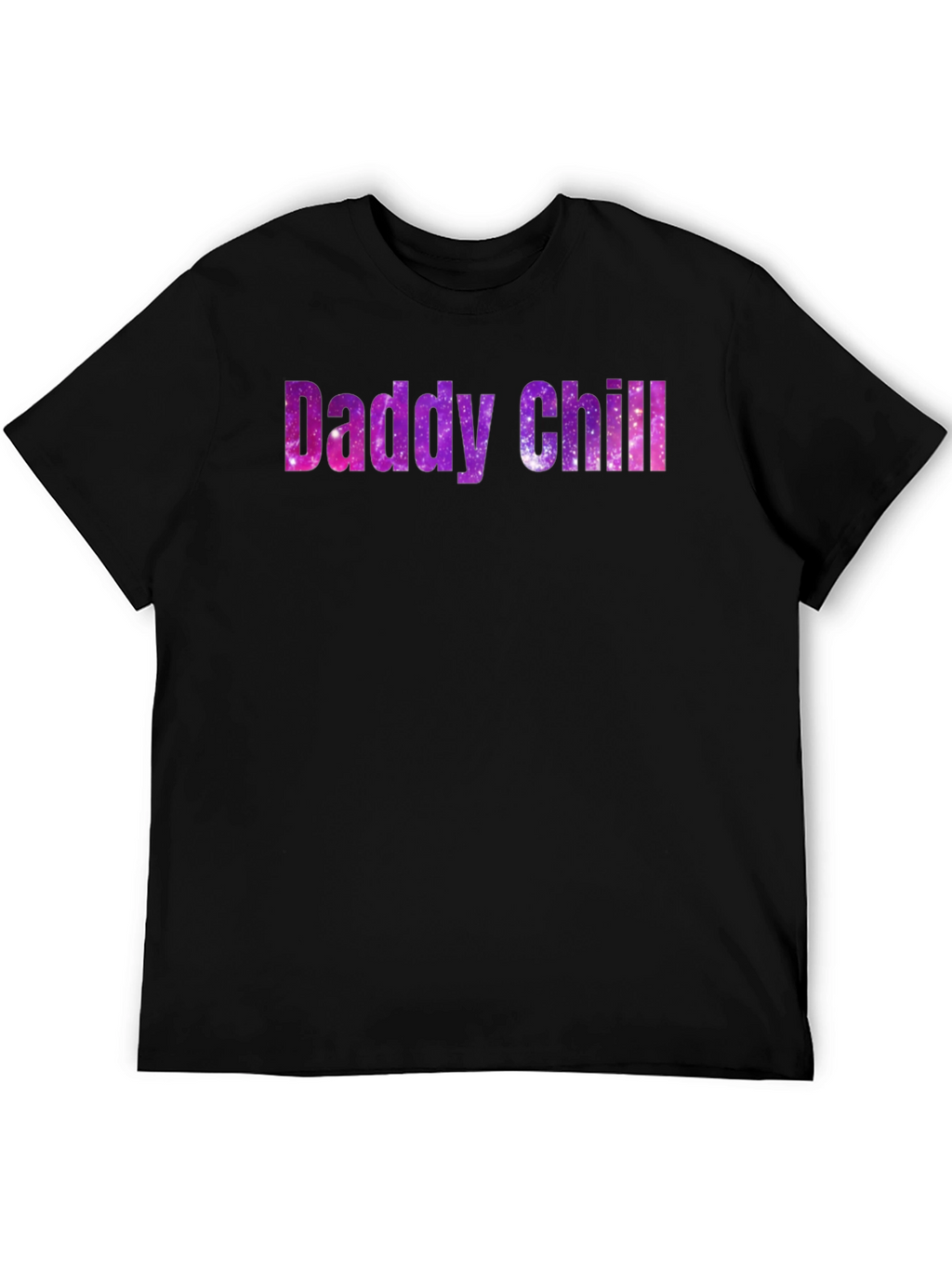 Daddy Chill Galaxy Print Black T-Shirt
