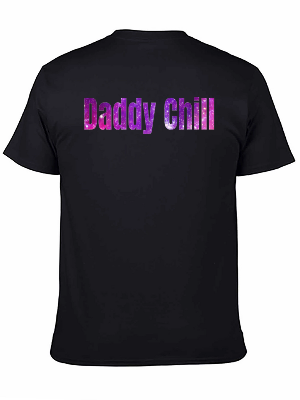 Daddy Chill Galaxy Print Black T-Shirt