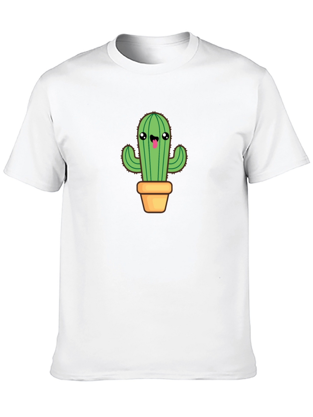 Cute Cactus Graphic Tee - Black Cotton Blend