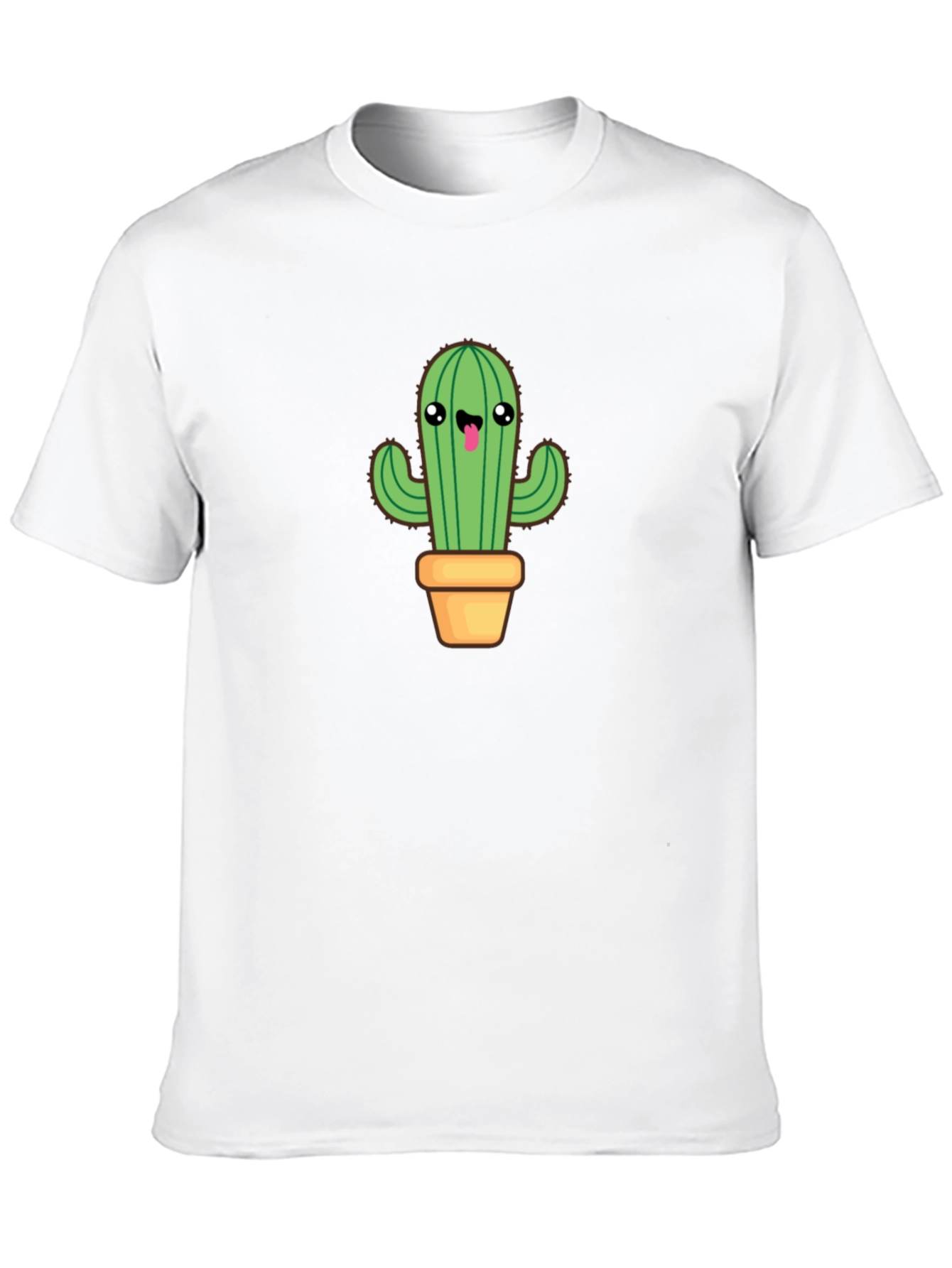 Cute Cactus Graphic Tee - Black Cotton Blend