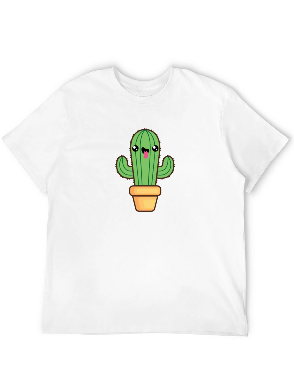 Cute Cactus Graphic Tee - Black Cotton Blend
