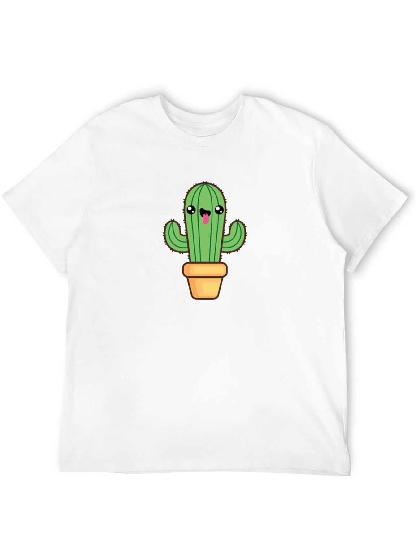 Cute Cactus Graphic Tee - Black Cotton Blend