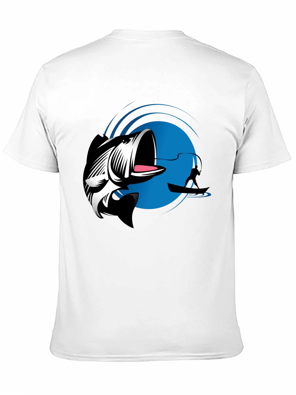 Bass Fishing Graphic Tee - Black Cotton T-Shirt