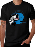 Bass Fishing Graphic Tee - Black Cotton T-Shirt