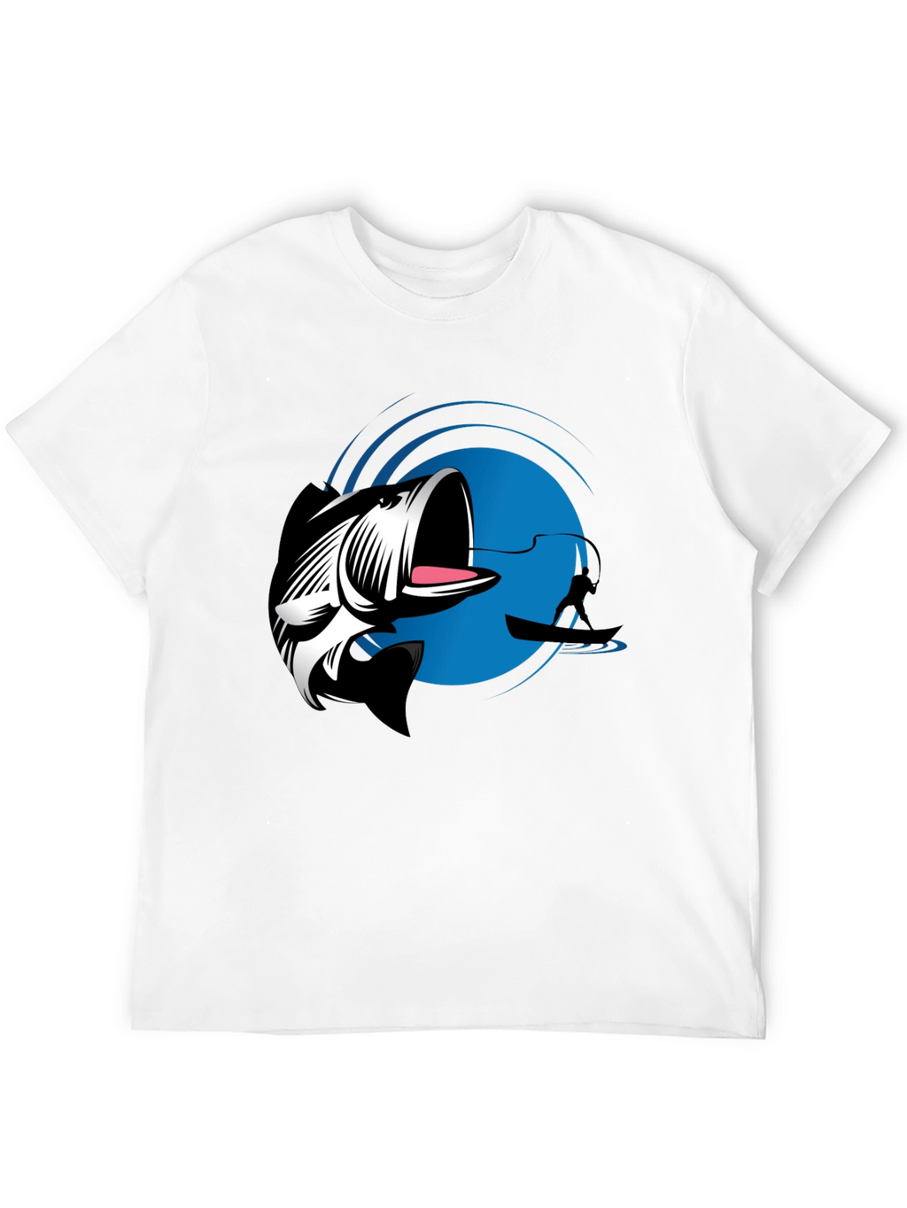 Bass Fishing Graphic Tee - Black Cotton T-Shirt