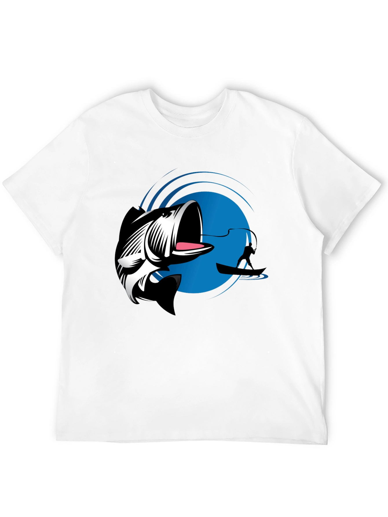 Bass Fishing Graphic Tee - Black Cotton T-Shirt