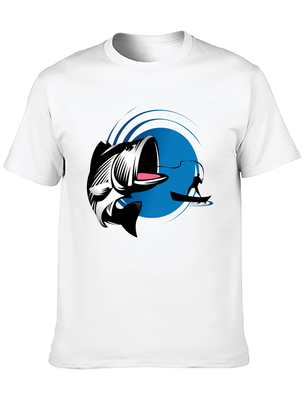 Bass Fishing Graphic Tee - Black Cotton T-Shirt