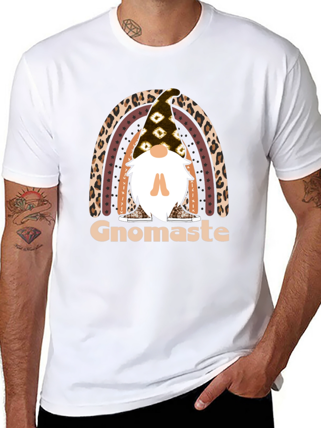Gnomaste T-Shirt - Yoga Gnome Rainbow Tee