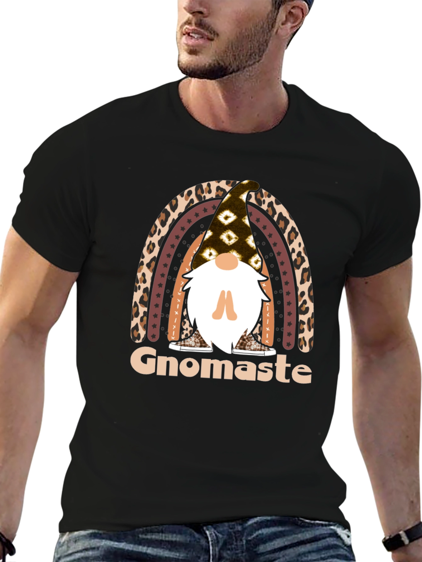 Gnomaste T-Shirt - Yoga Gnome Rainbow Tee
