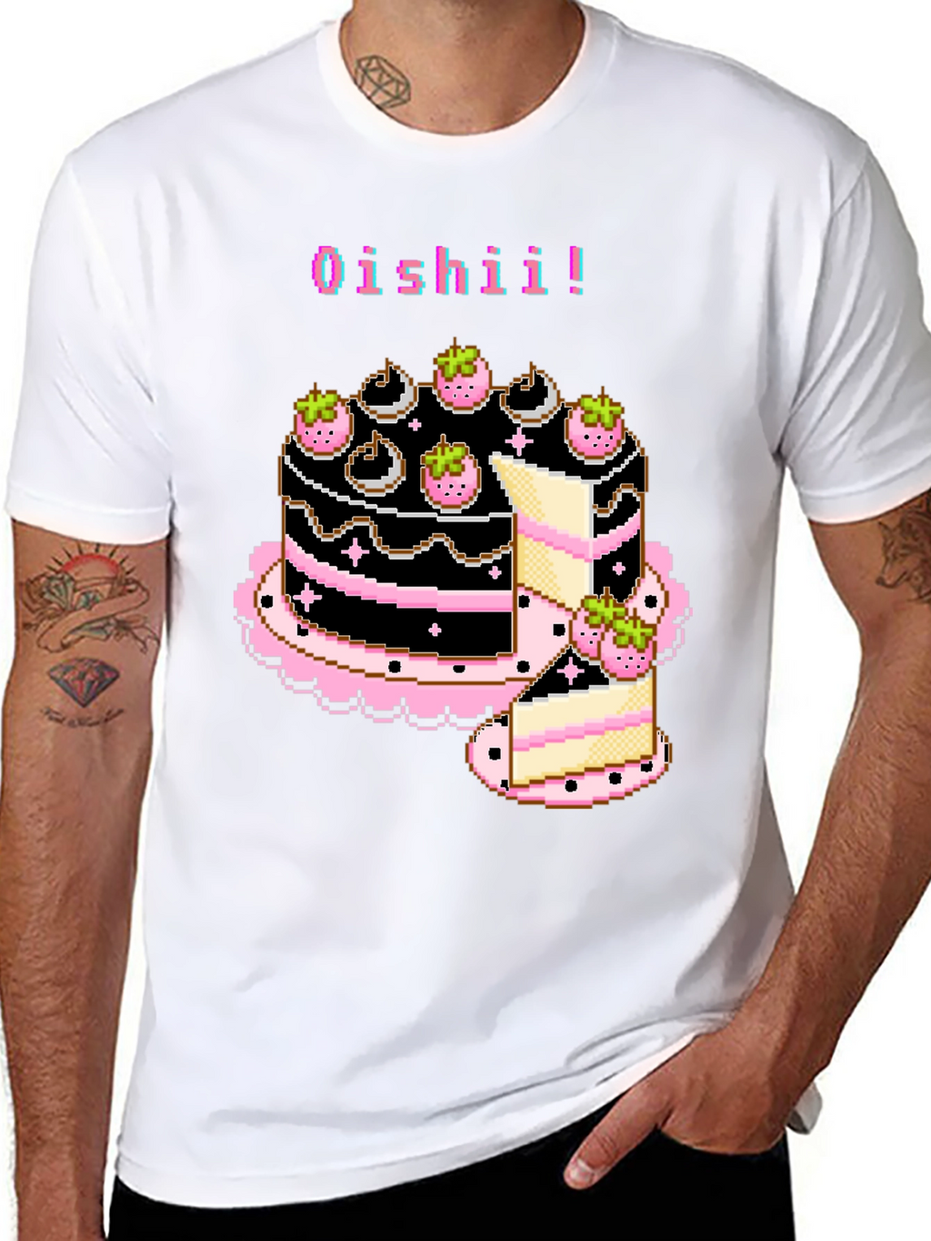 Pixel Art Oishii Cake T-Shirt