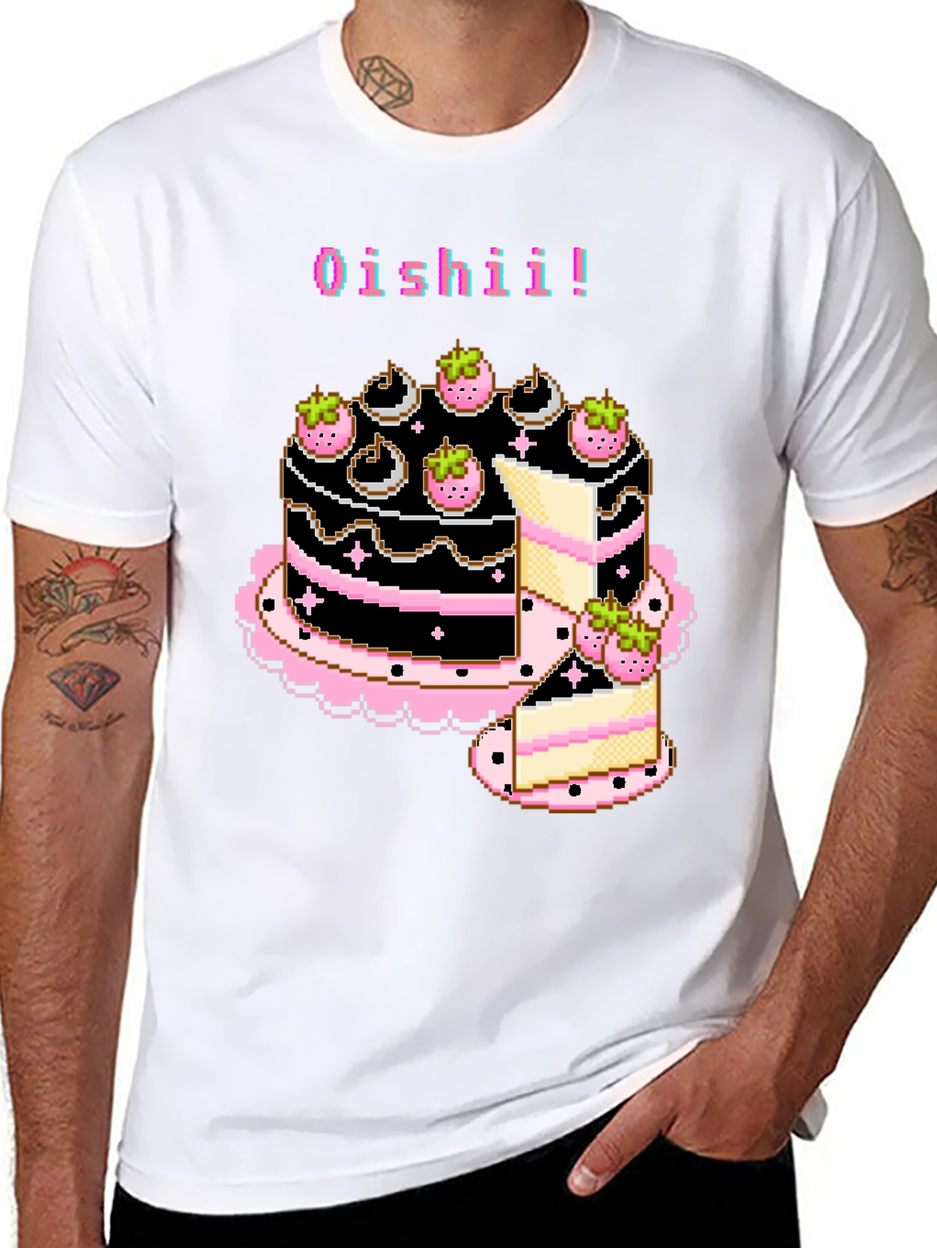 Pixel Art Oishii Cake T-Shirt