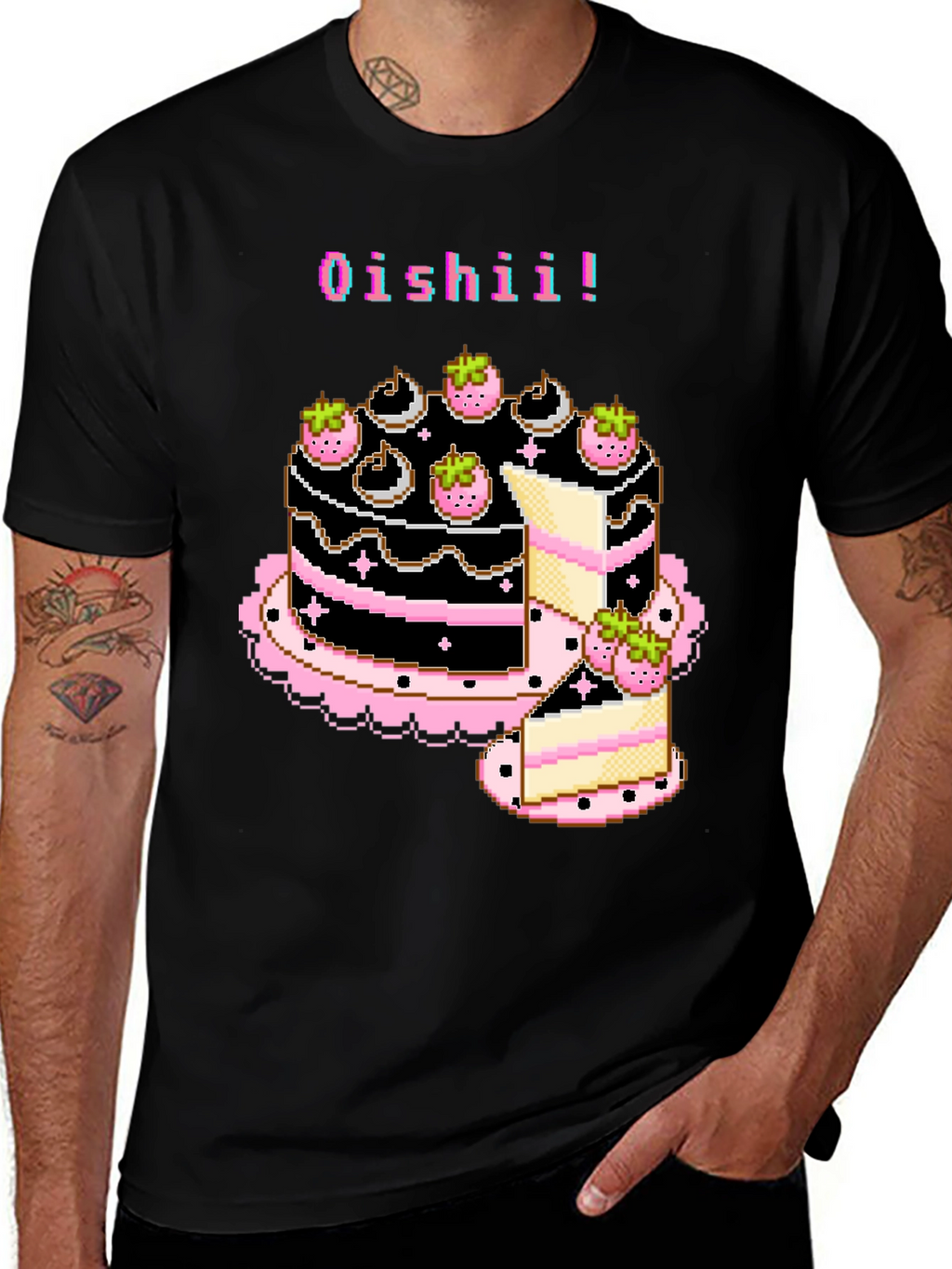 Pixel Art Oishii Cake T-Shirt