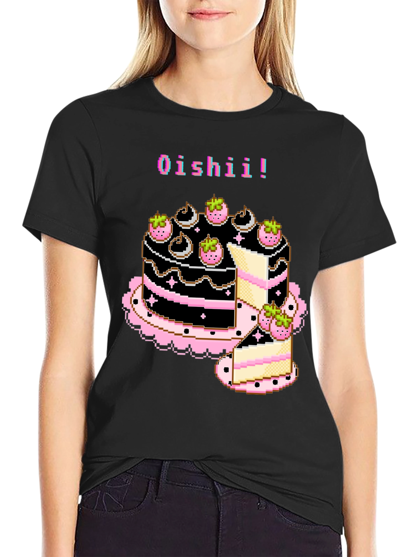 Pixel Art Oishii Cake T-Shirt
