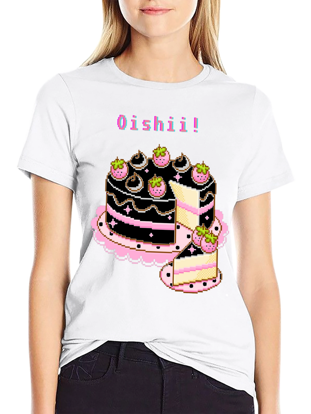 Pixel Art Oishii Cake T-Shirt