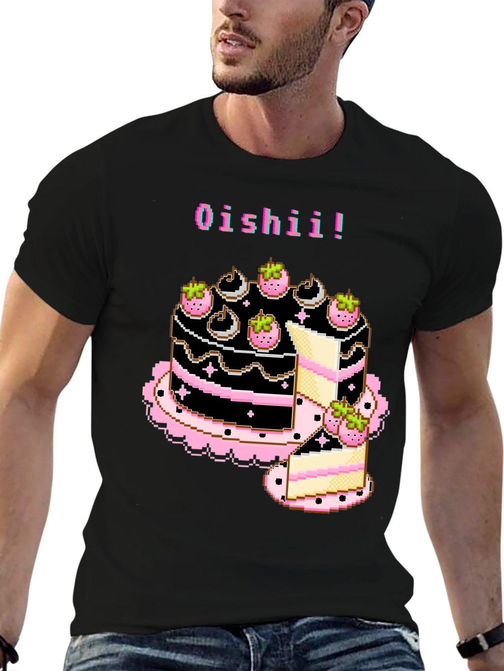 Pixel Art Oishii Cake T-Shirt
