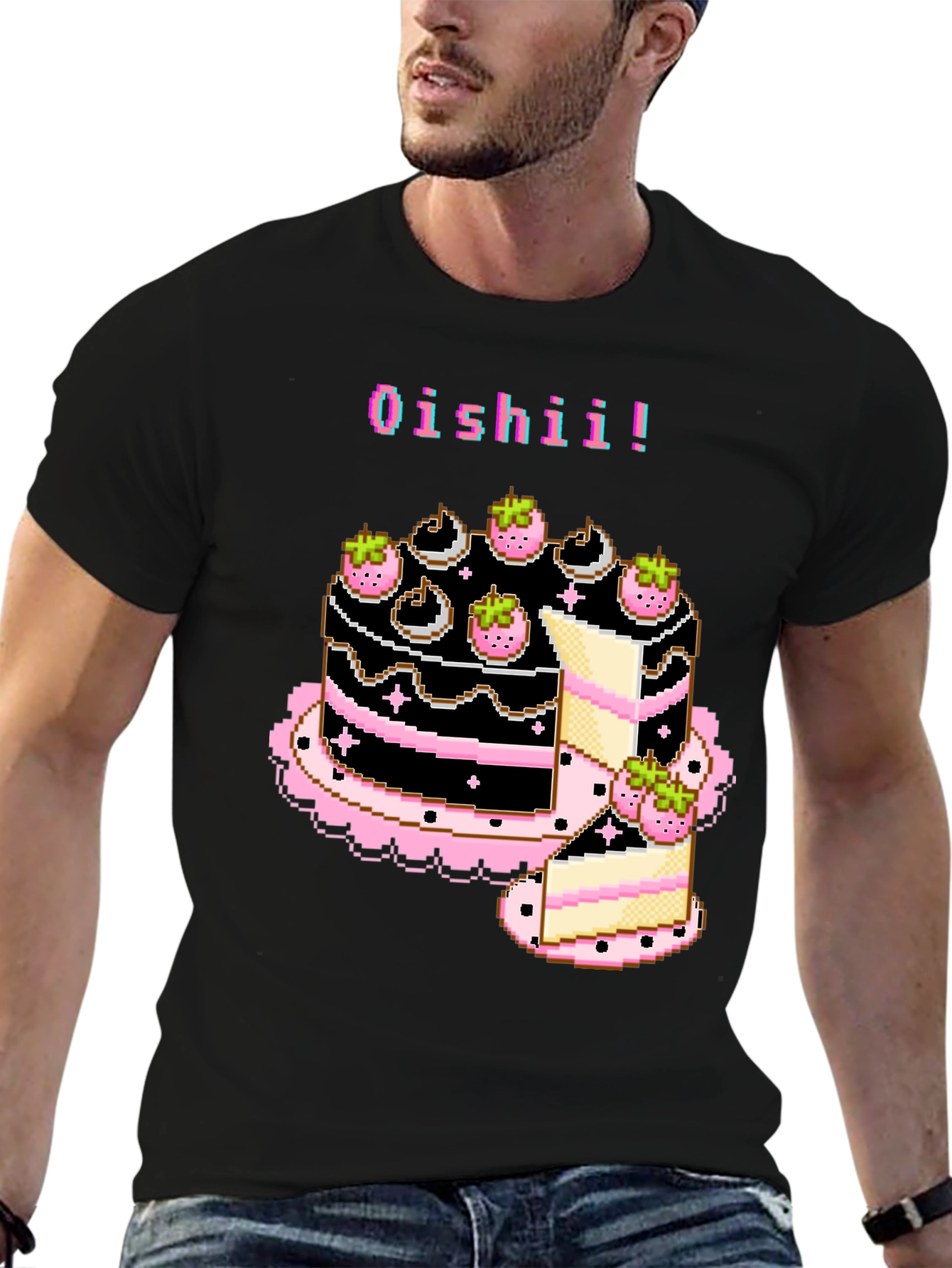 Pixel Art Oishii Cake T-Shirt