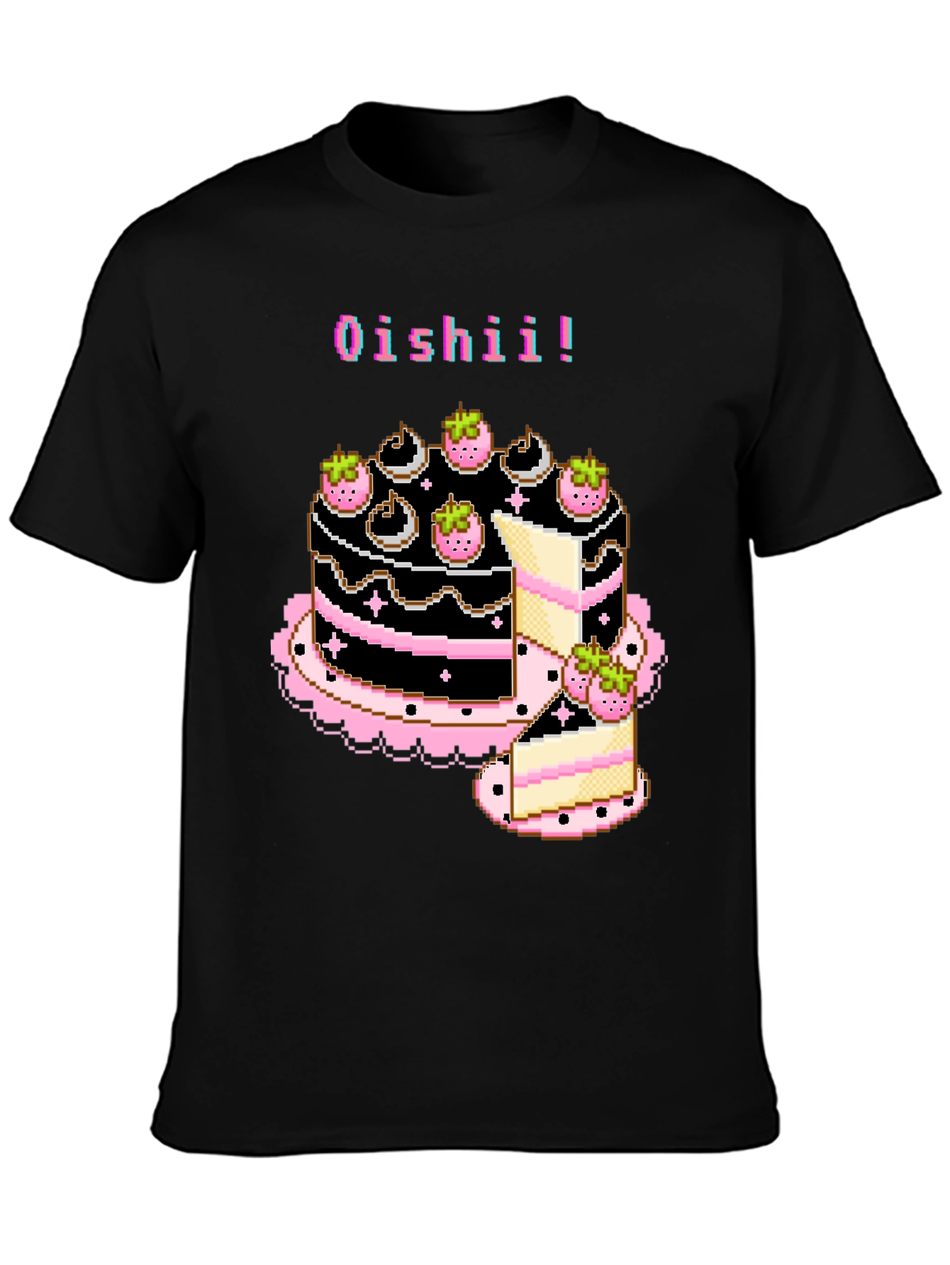 Pixel Art Oishii Cake T-Shirt