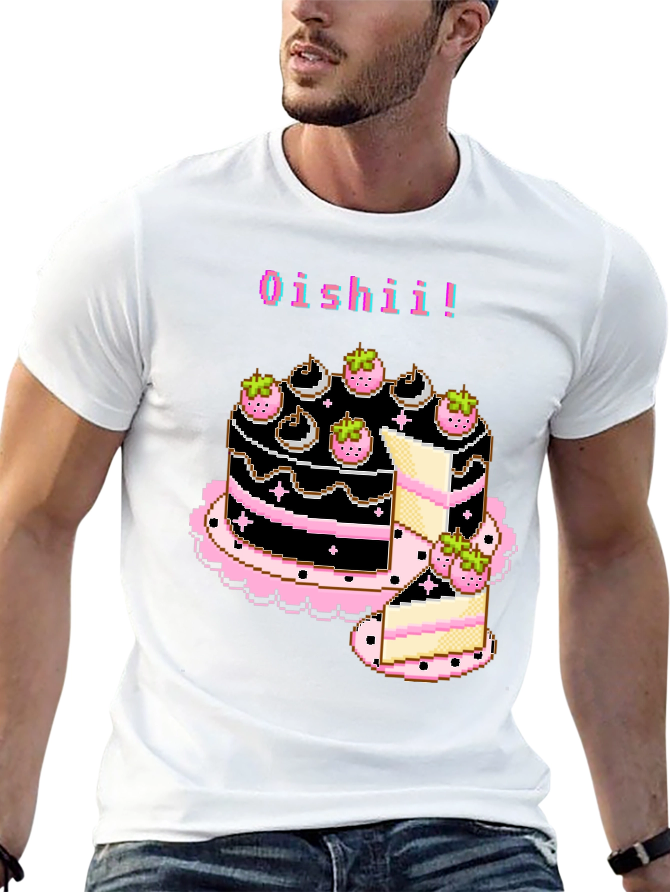 Pixel Art Oishii Cake T-Shirt
