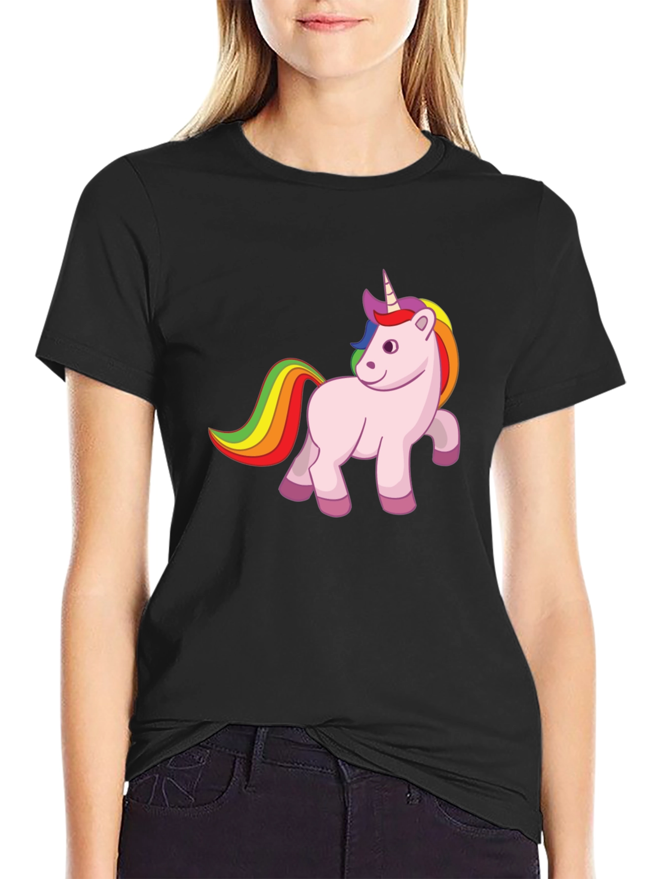 Unicorn Graphic Tee - Mens Black T-Shirt