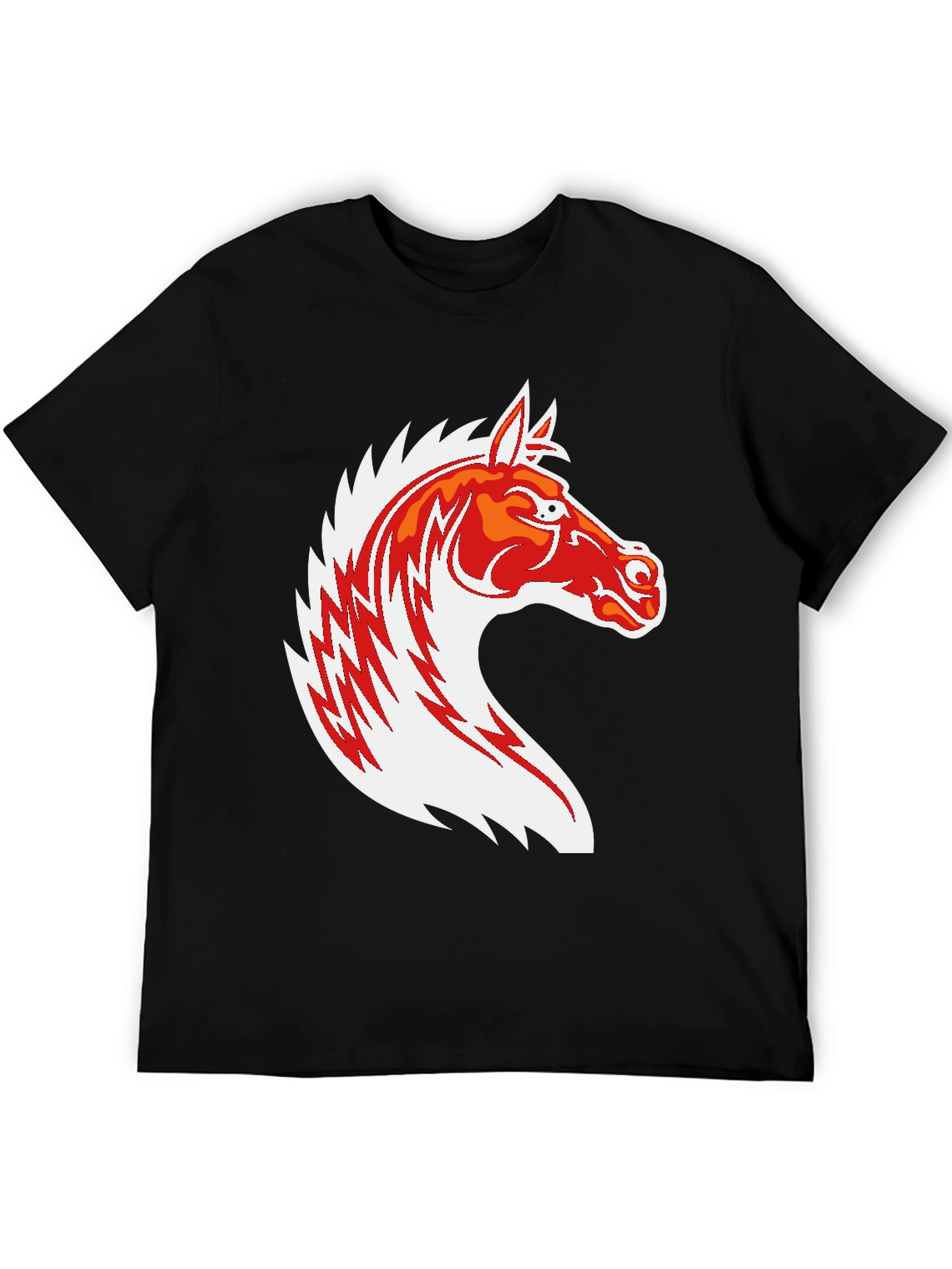 Black T-Shirt with Horse Graphic
