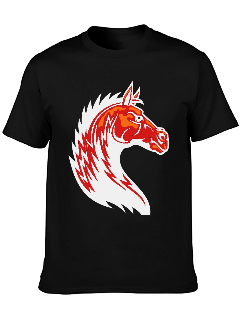 Black T-Shirt with Horse Graphic