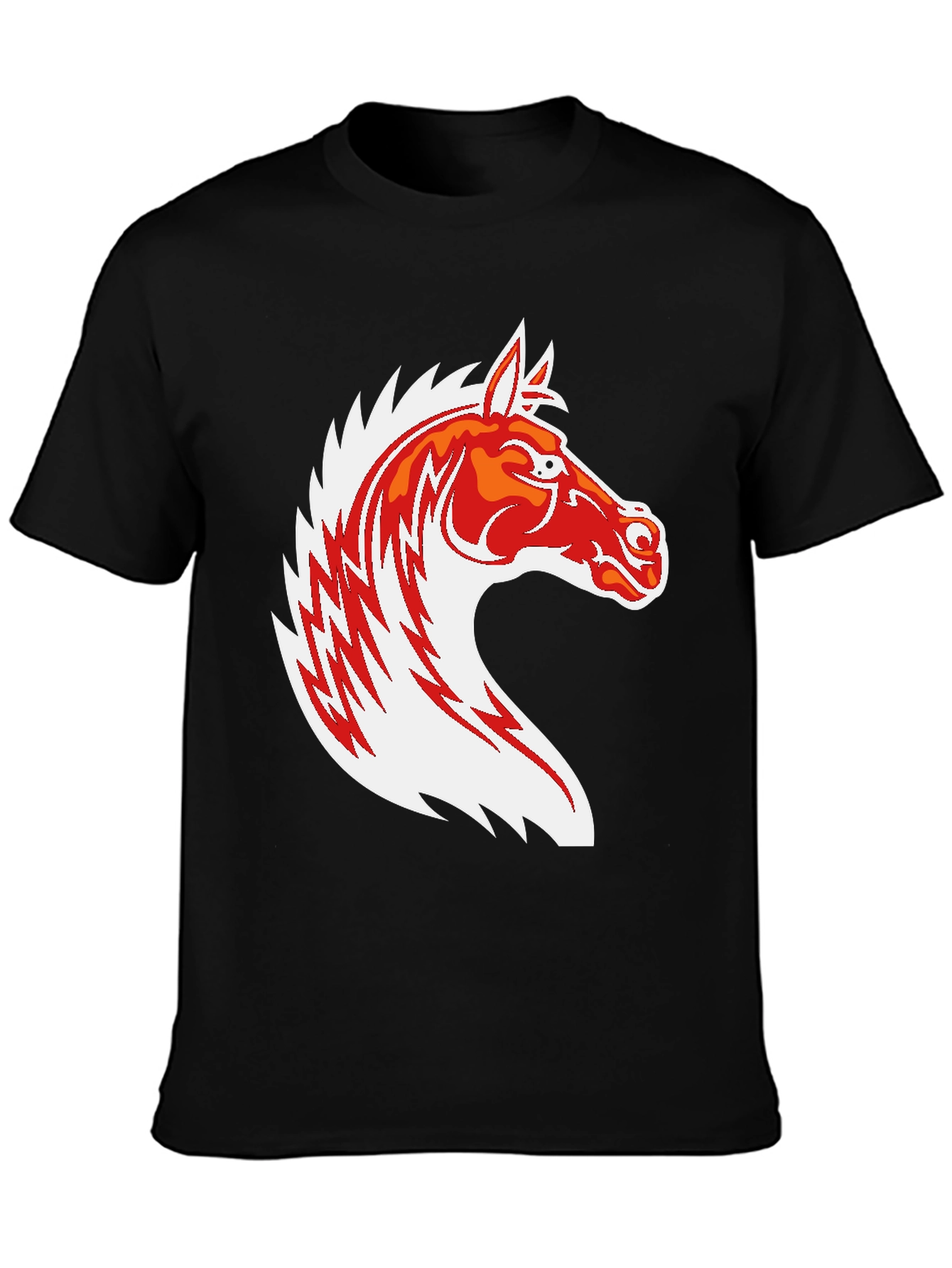 Black T-Shirt with Horse Graphic