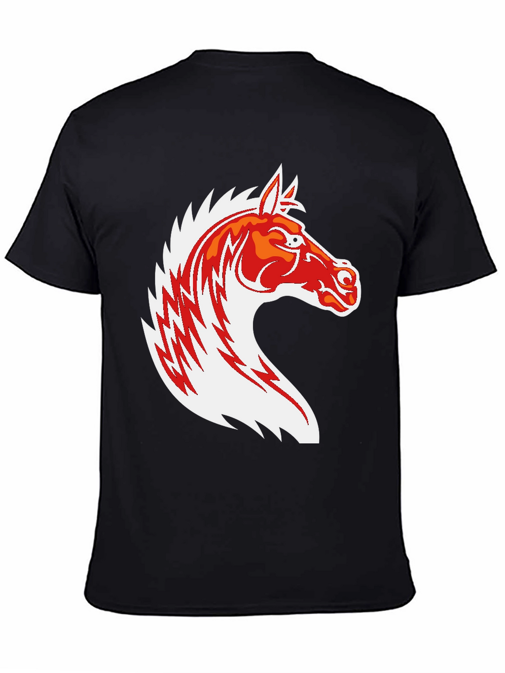 Black T-Shirt with Horse Graphic