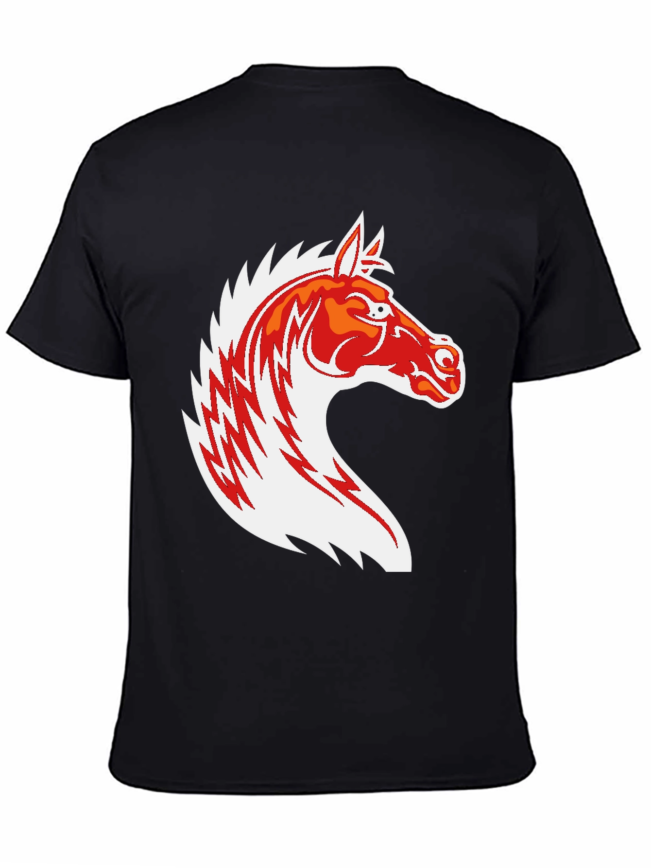 Black T-Shirt with Horse Graphic