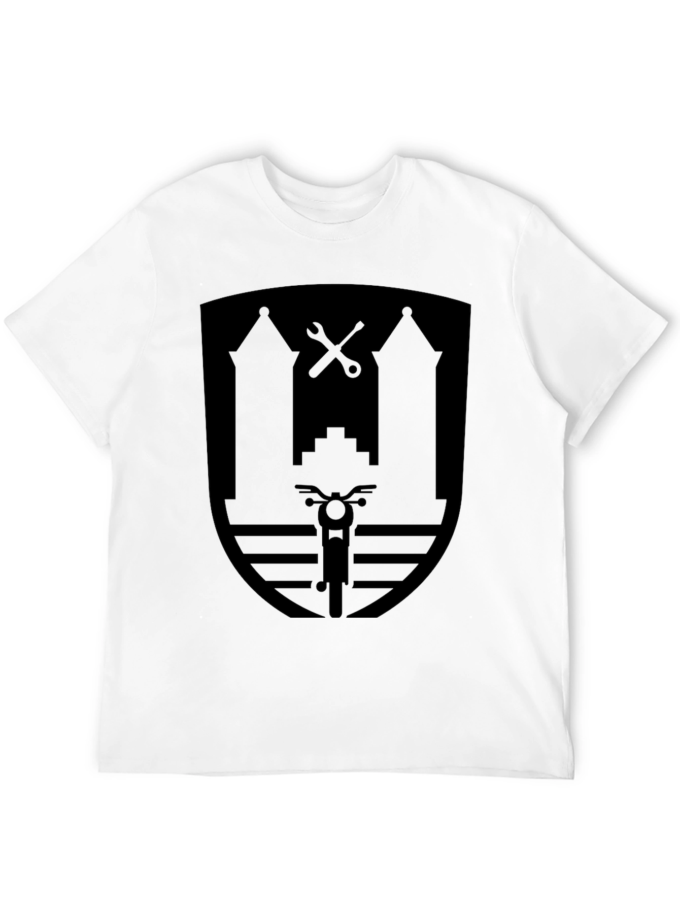 Motorcycle Shield Graphic Black T-Shirt