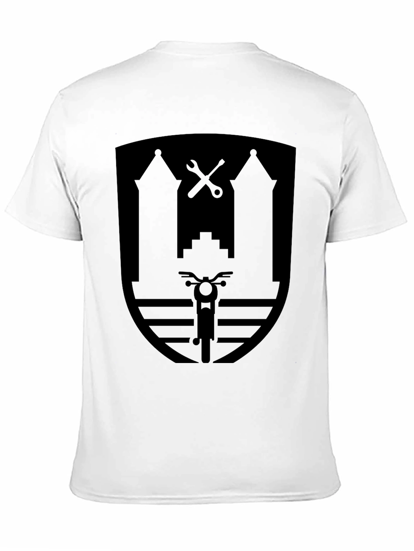 Motorcycle Shield Graphic Black T-Shirt