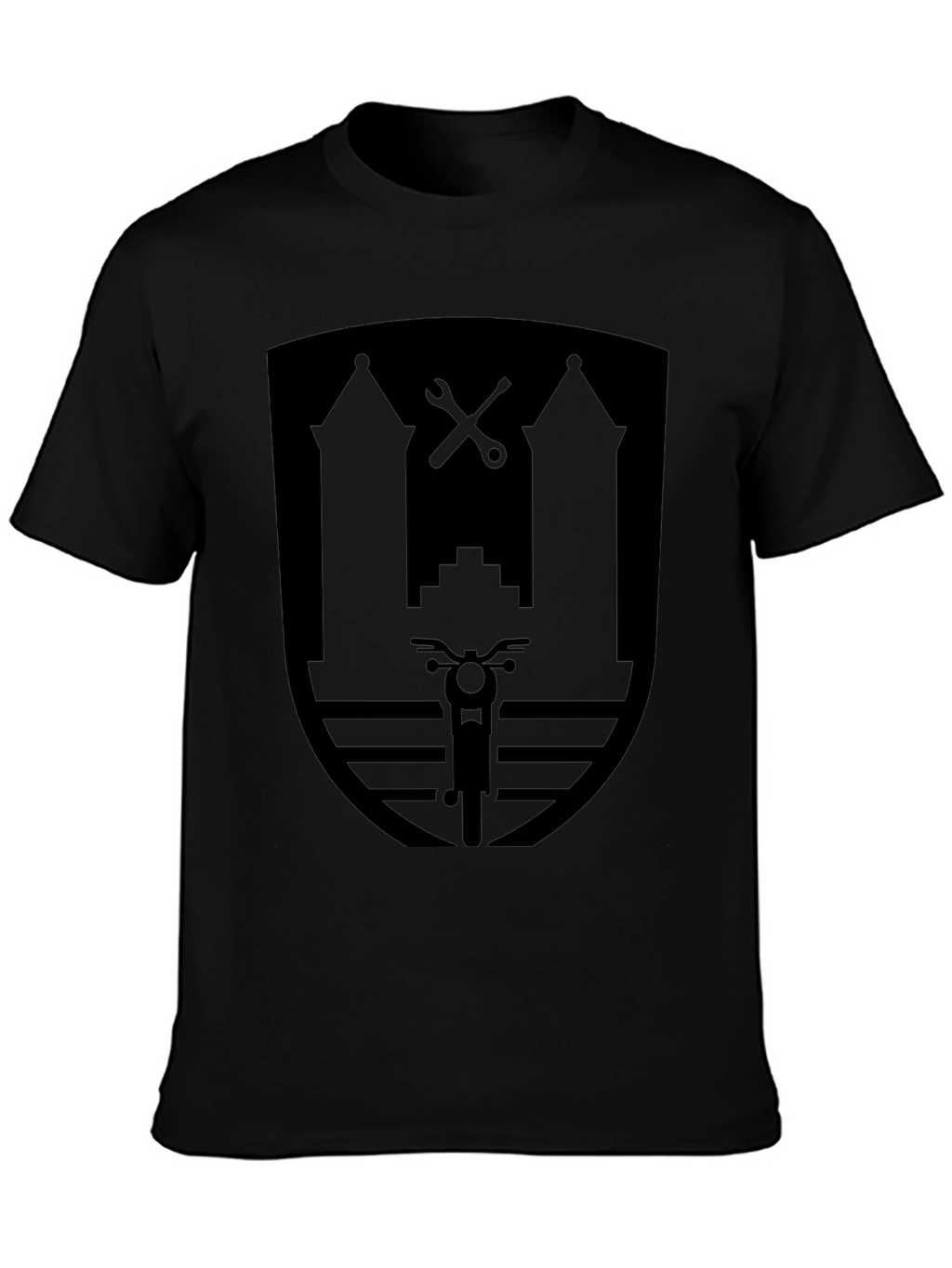 Motorcycle Shield Graphic Black T-Shirt