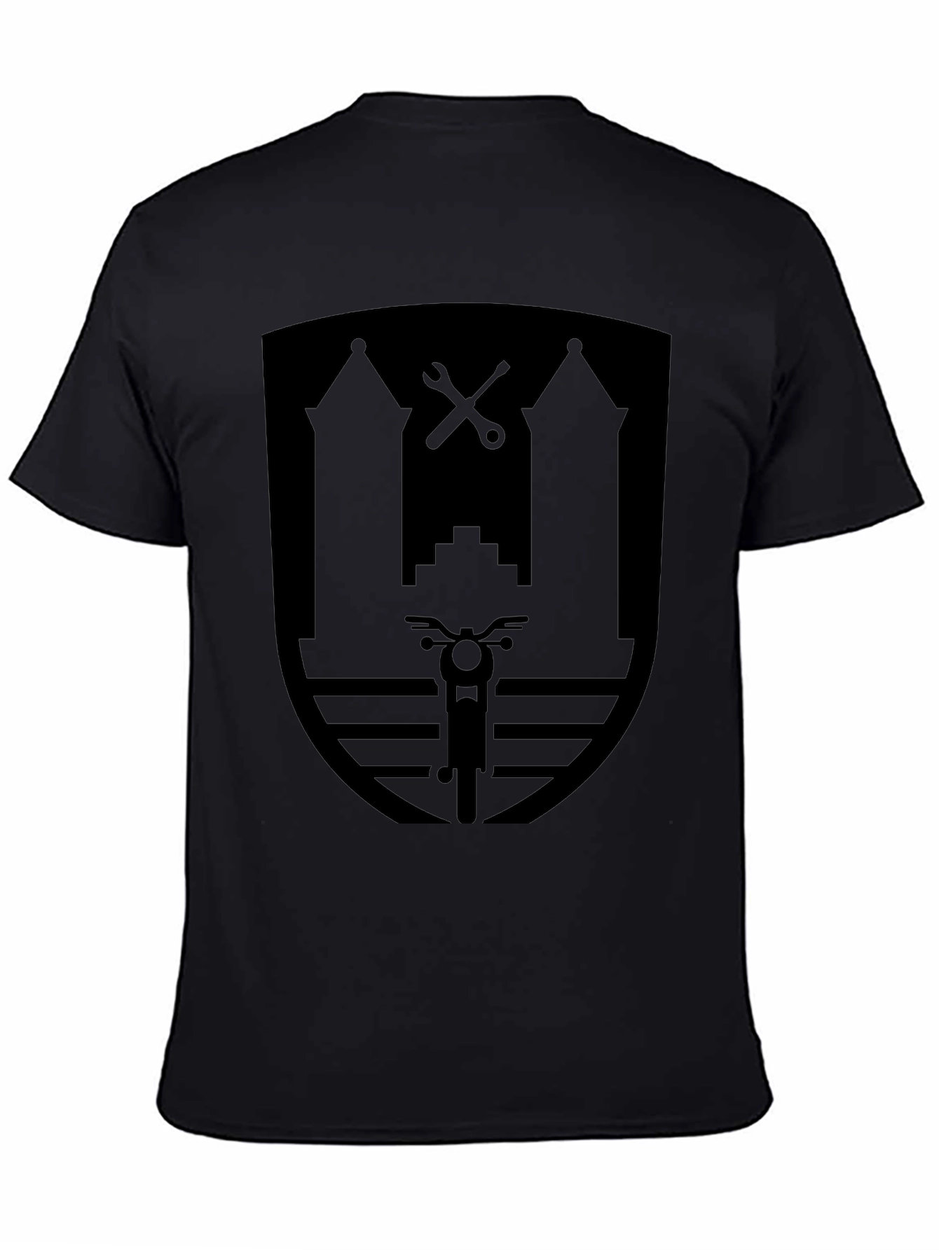 Motorcycle Shield Graphic Black T-Shirt