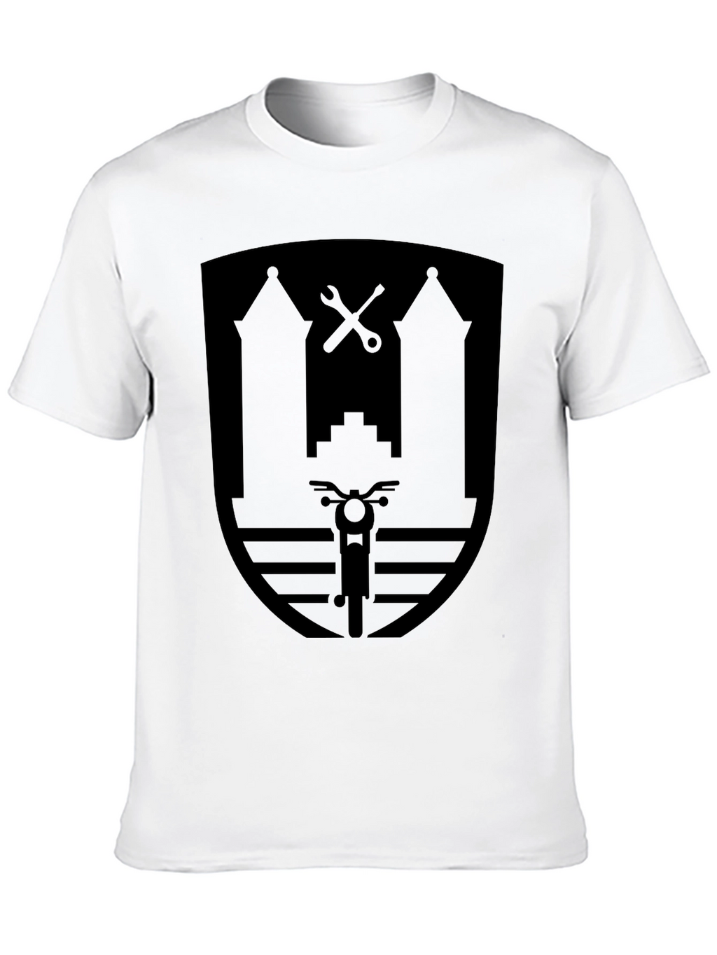 Motorcycle Shield Graphic Black T-Shirt