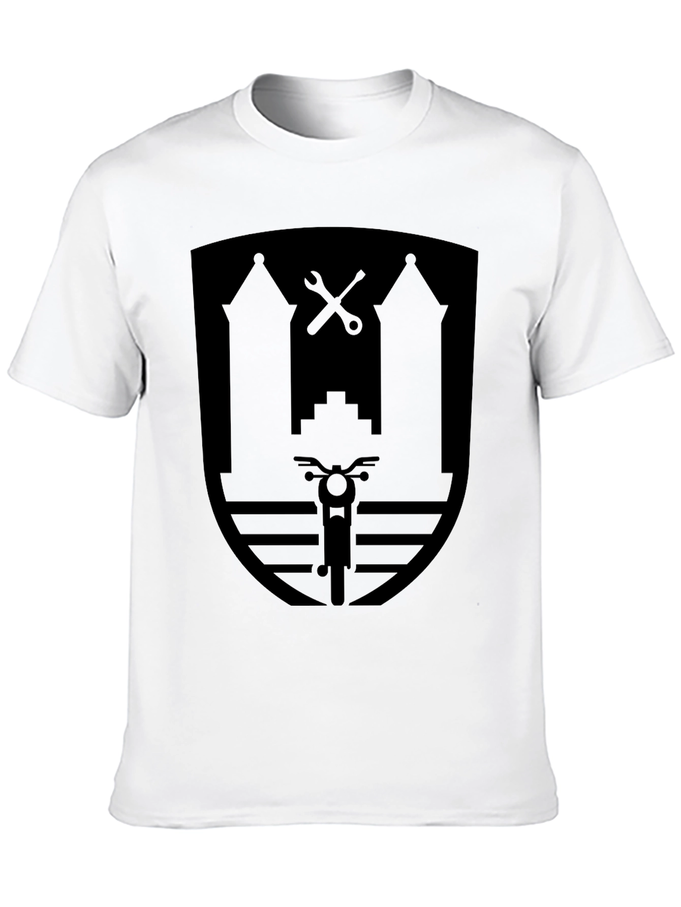 Motorcycle Shield Graphic Black T-Shirt