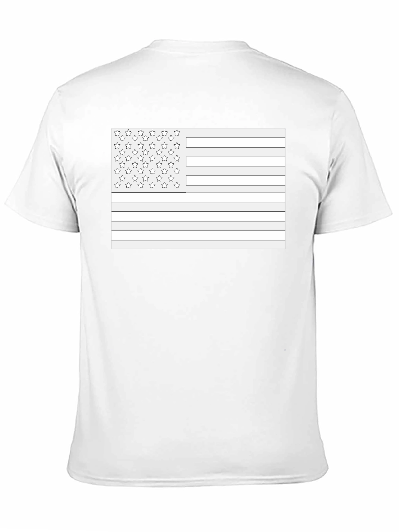 American Flag Outline Black T-Shirt