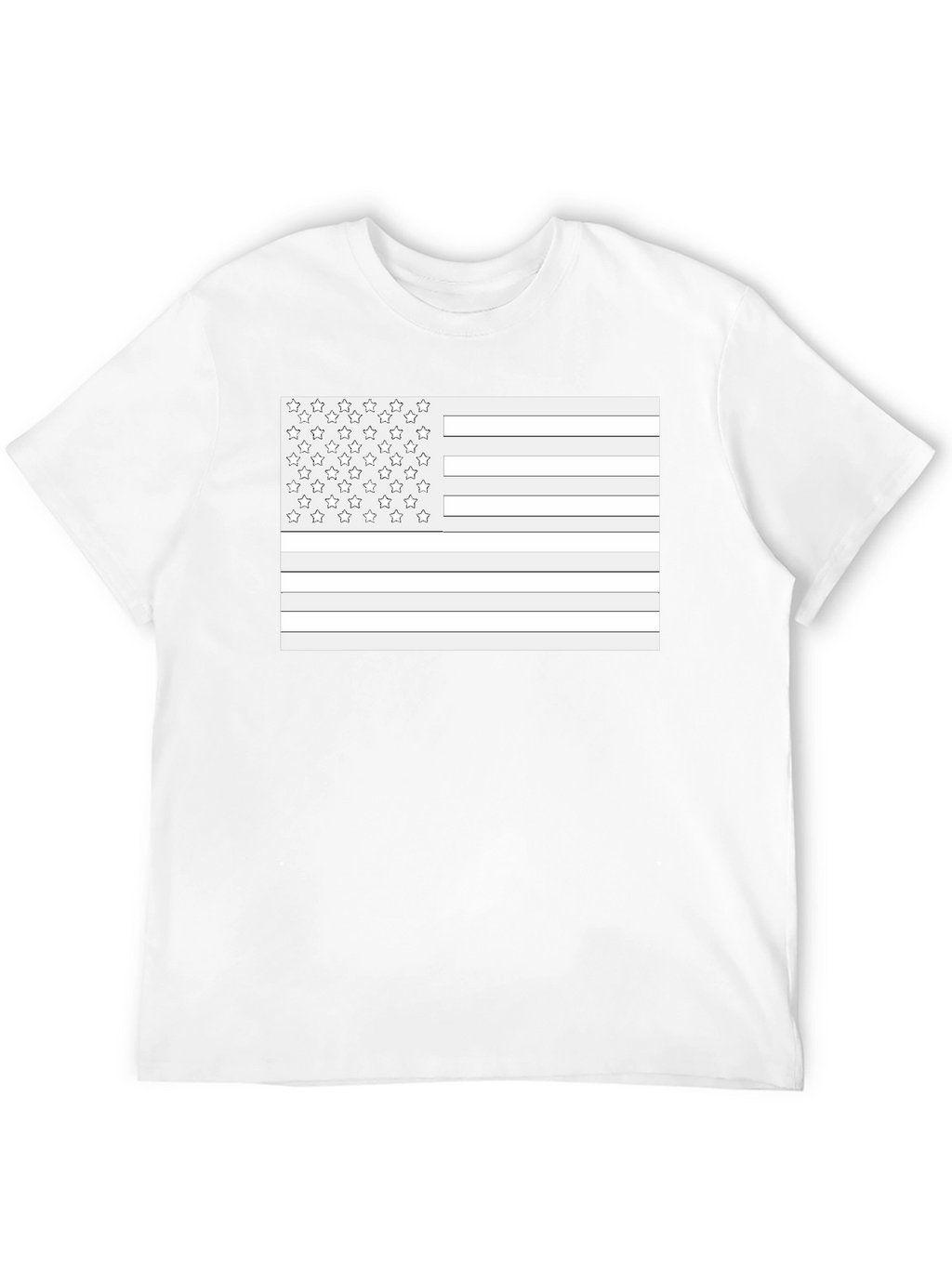 American Flag Outline Black T-Shirt