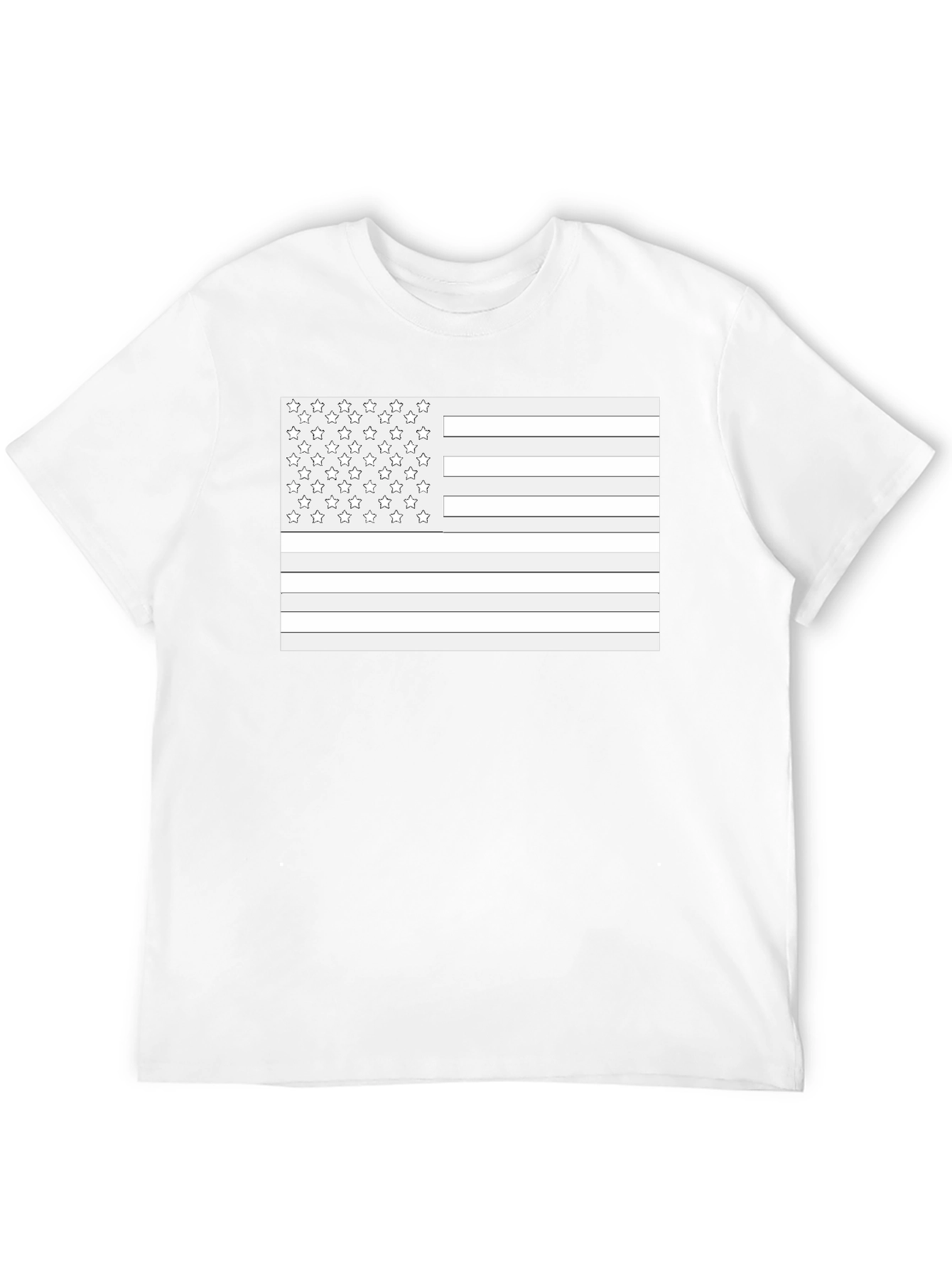American Flag Outline Black T-Shirt