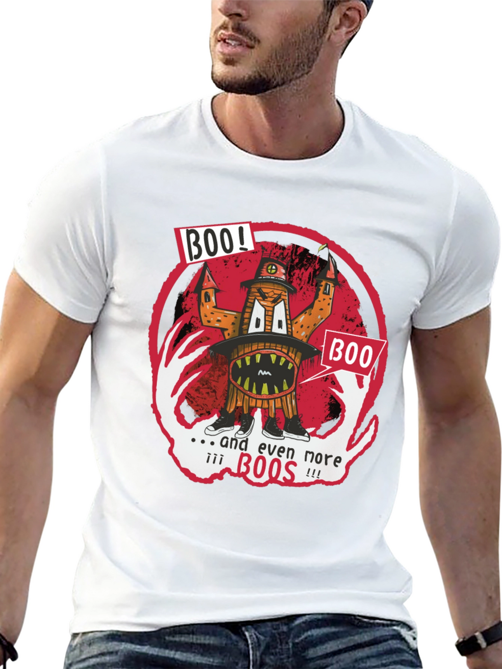 Boo! Graphic Print T-Shirt - Halloween Fun