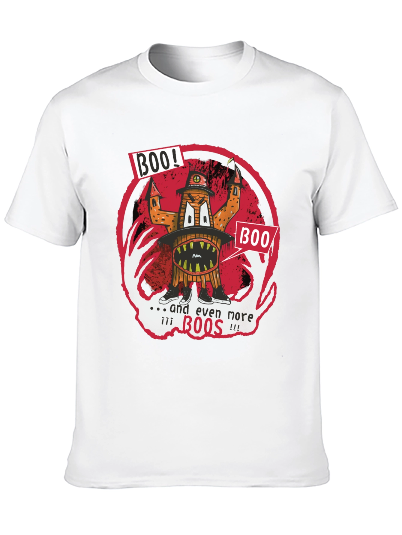 Boo! Graphic Print T-Shirt - Halloween Fun
