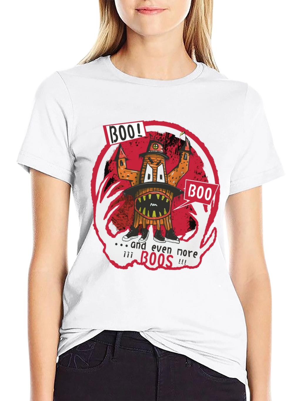 Boo! Graphic Print T-Shirt - Halloween Fun