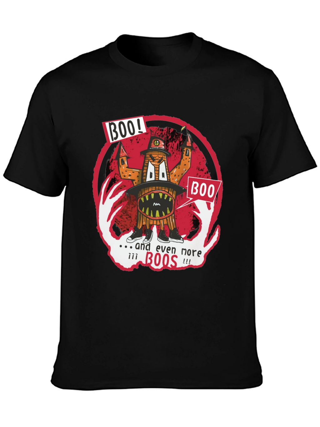 Boo! Graphic Print T-Shirt - Halloween Fun