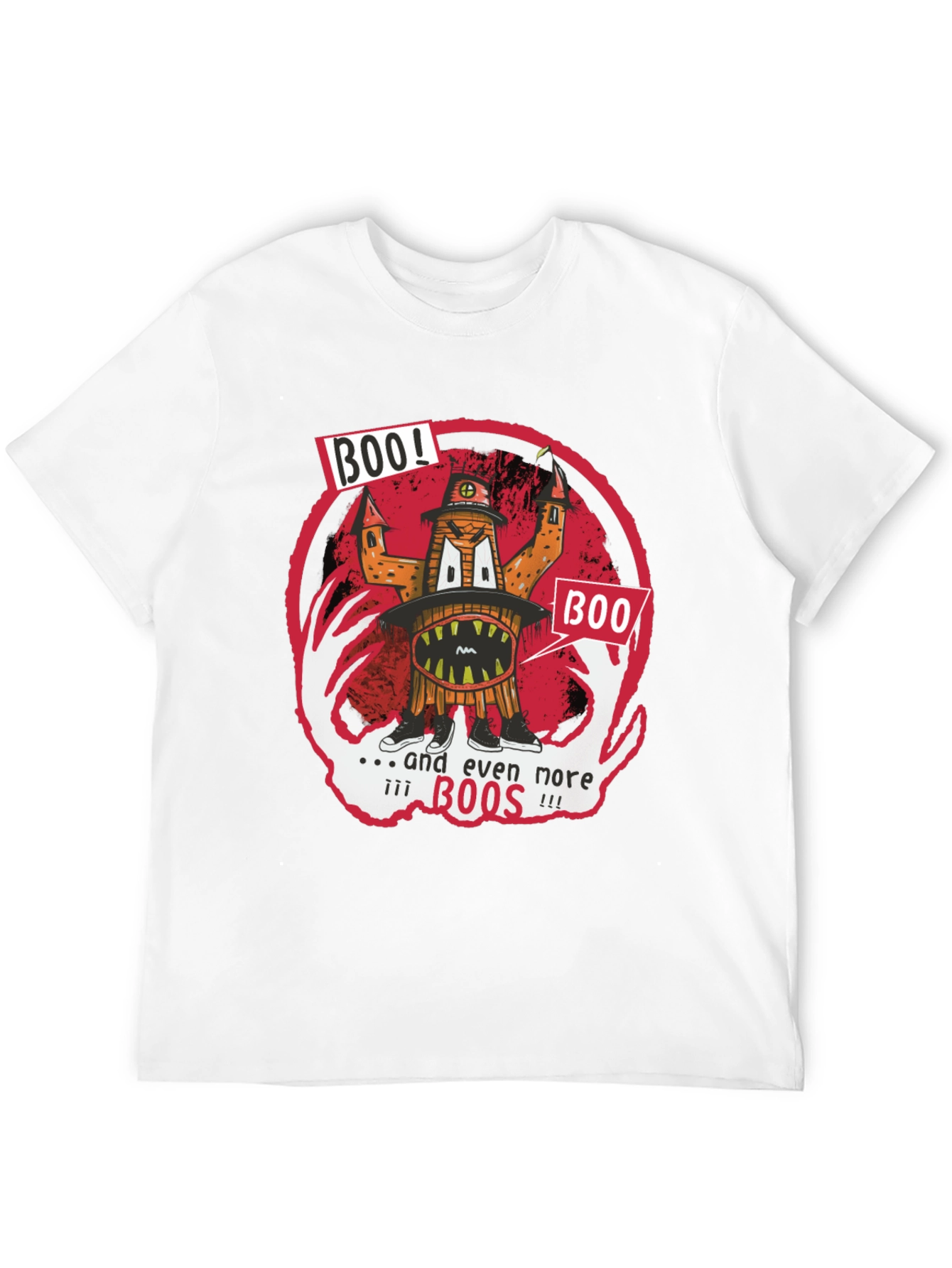 Boo! Graphic Print T-Shirt - Halloween Fun