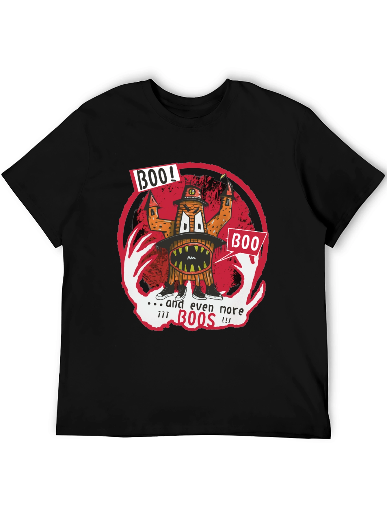 Boo! Graphic Print T-Shirt - Halloween Fun