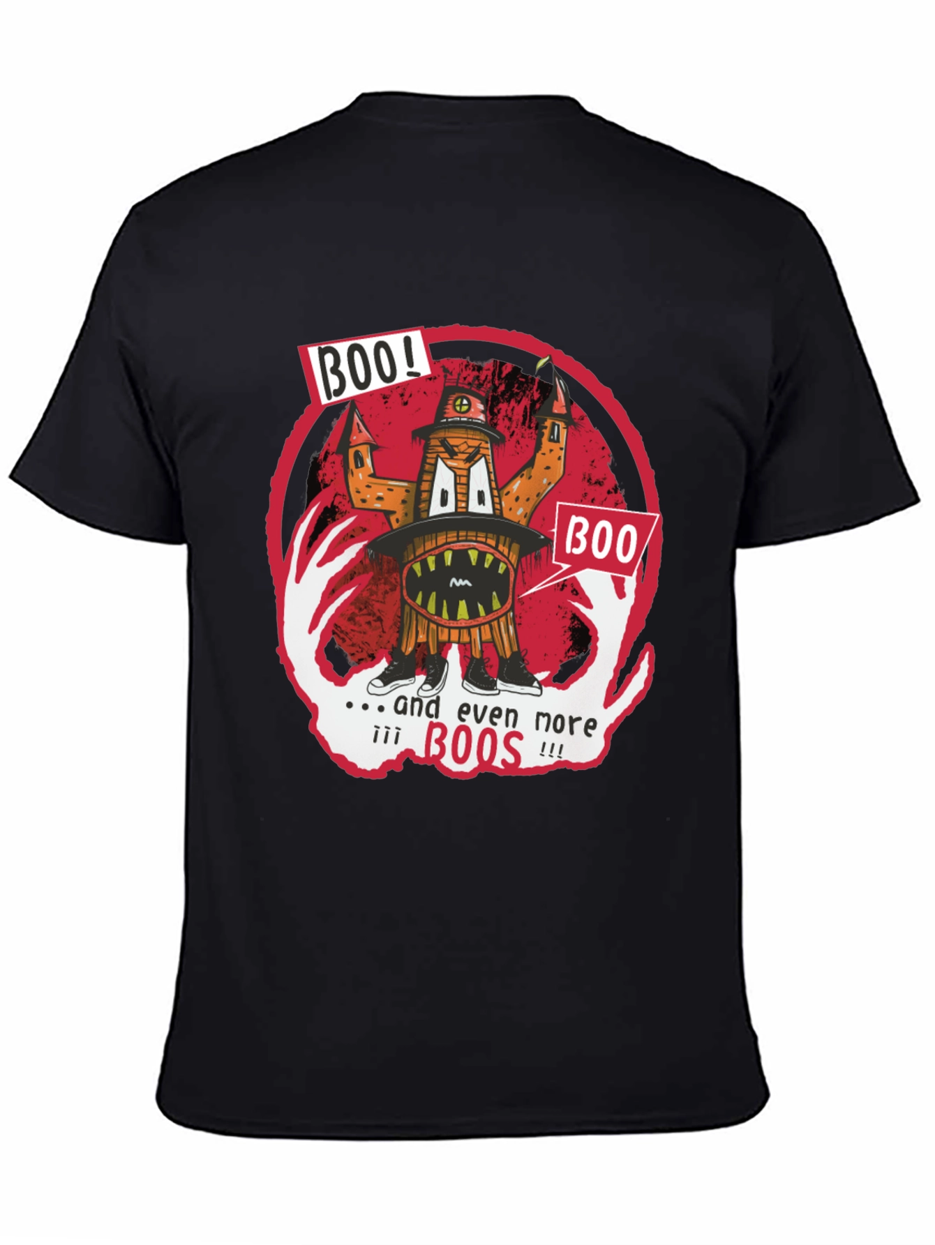 Boo! Graphic Print T-Shirt - Halloween Fun