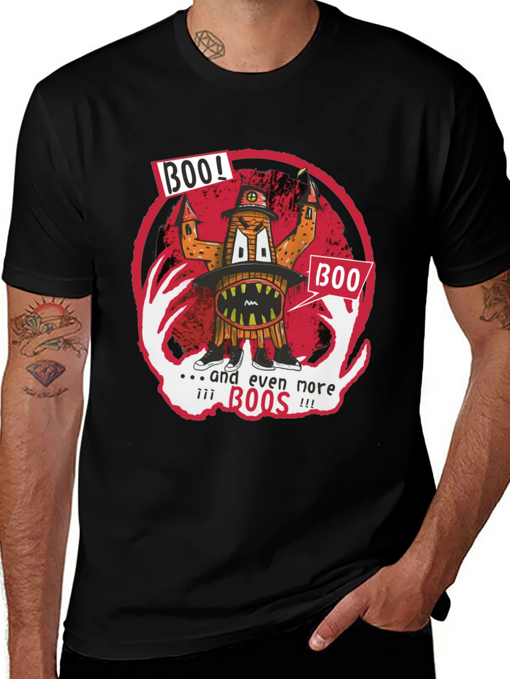 Boo! Graphic Print T-Shirt - Halloween Fun