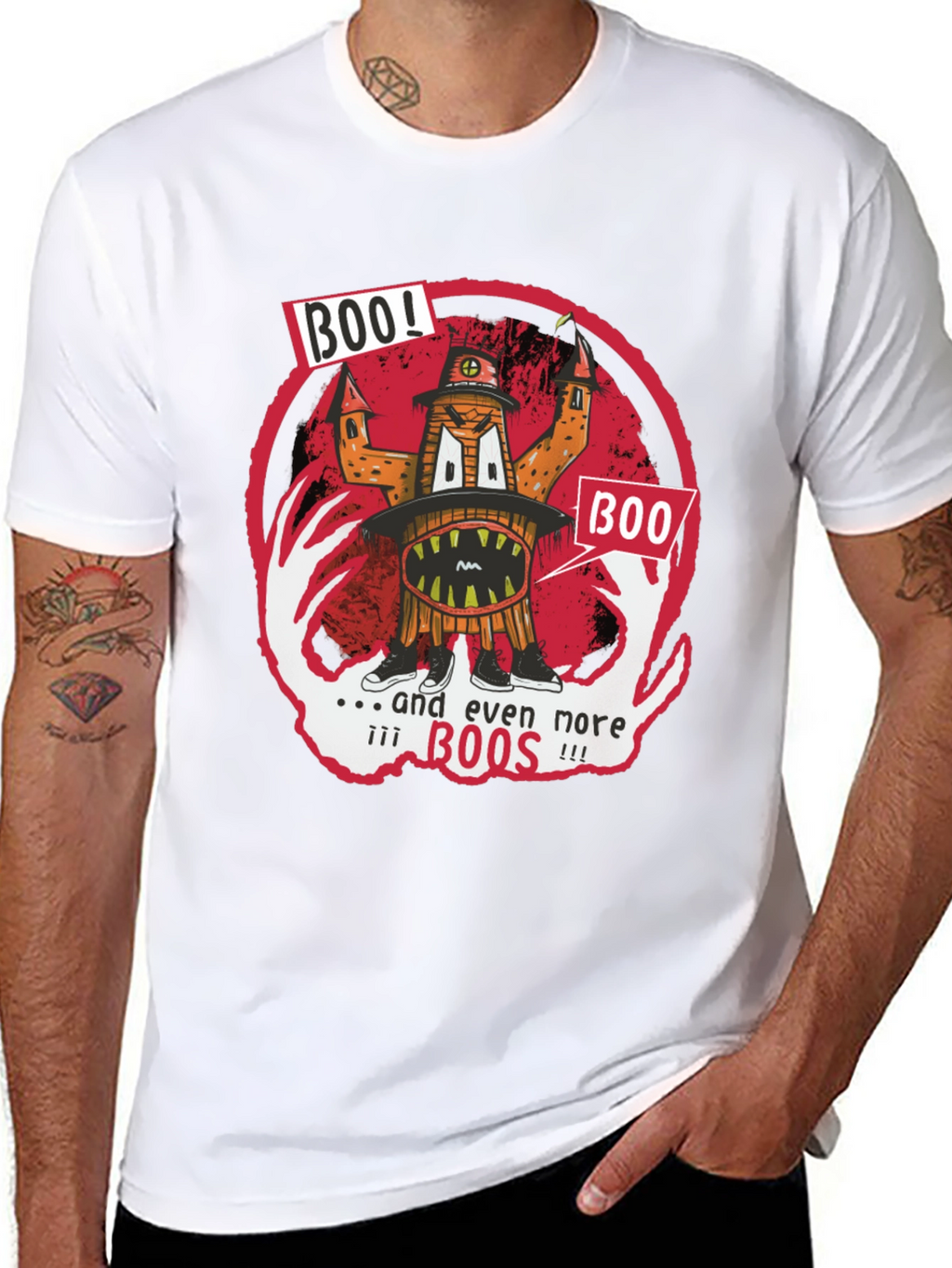 Boo! Graphic Print T-Shirt - Halloween Fun