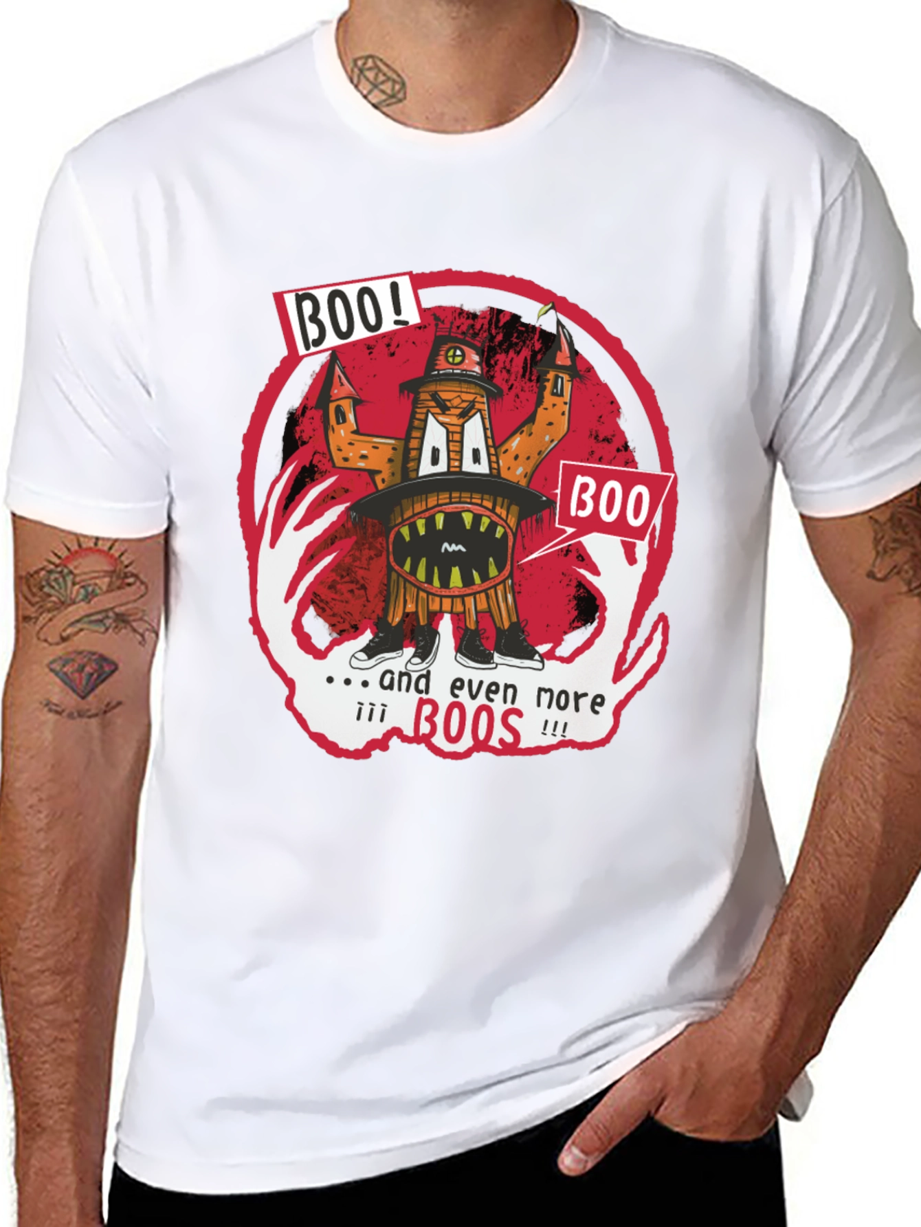 Boo! Graphic Print T-Shirt - Halloween Fun